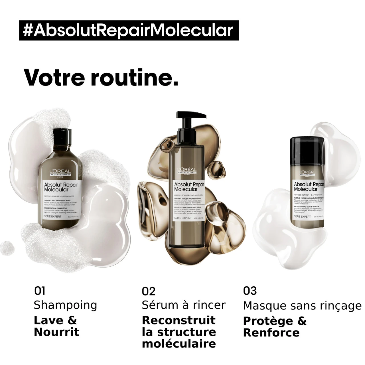 Masque Sans Rinçage Absolut Repair Molecular L'Oréal Professionnel 100 Ml 5 Masque Sans Rinçage Absolut Repair Molecular L'Oréal Professionnel 100 Ml – Image 5