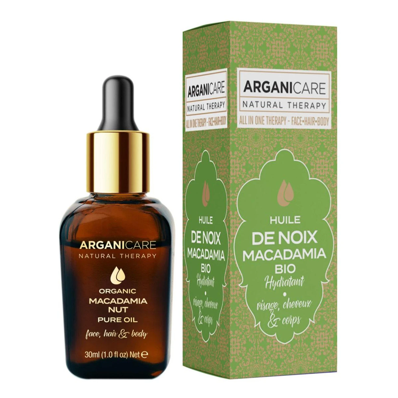 Huile Noix De Macadamia Bio Arganicare 30ml 1 Huile Noix De Macadamia Bio Arganicare 30ml